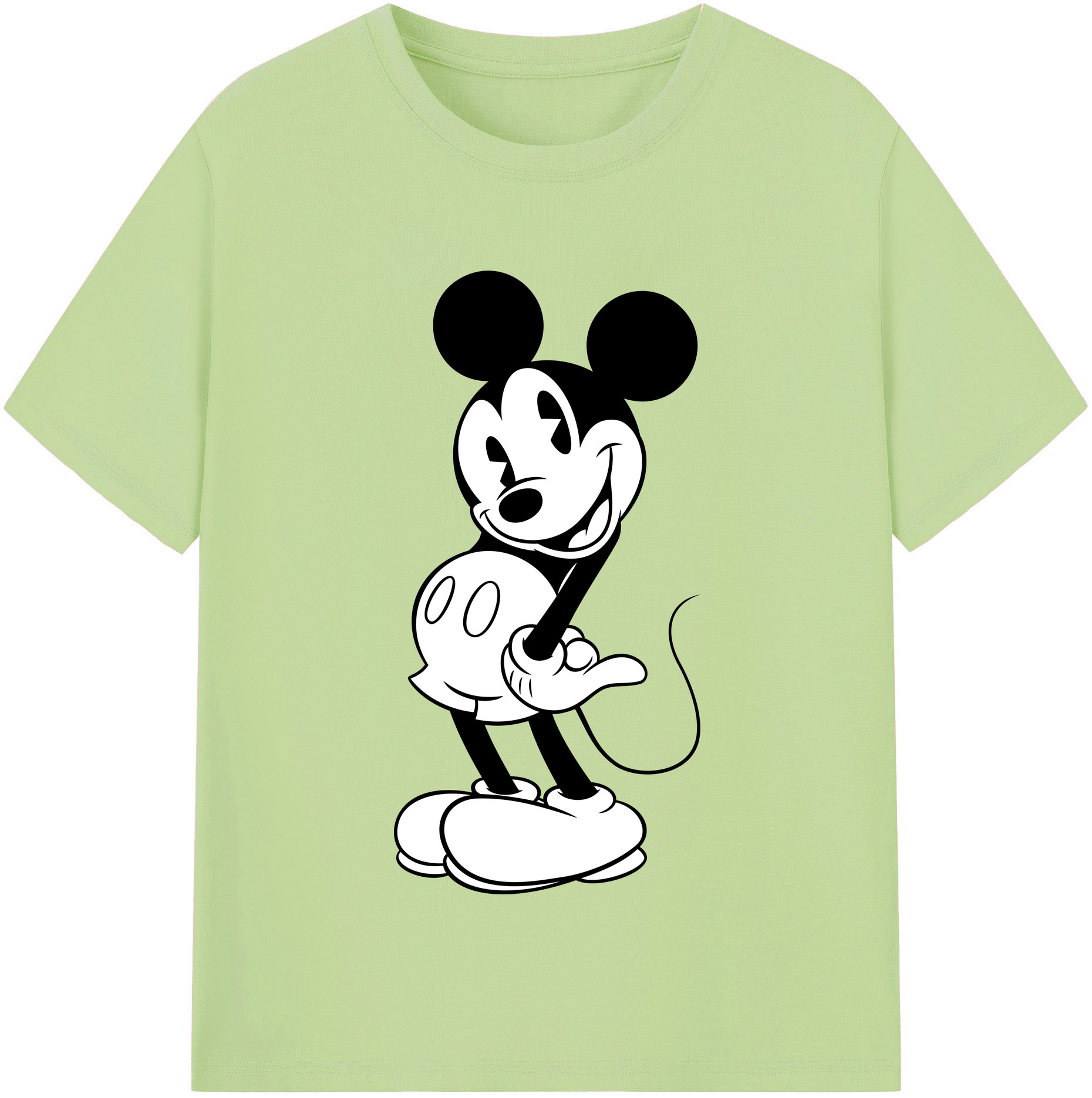 （画像用） ミッキーマウス Mickey Mouse 綿100％半袖Tシャツ（フロントプリント）